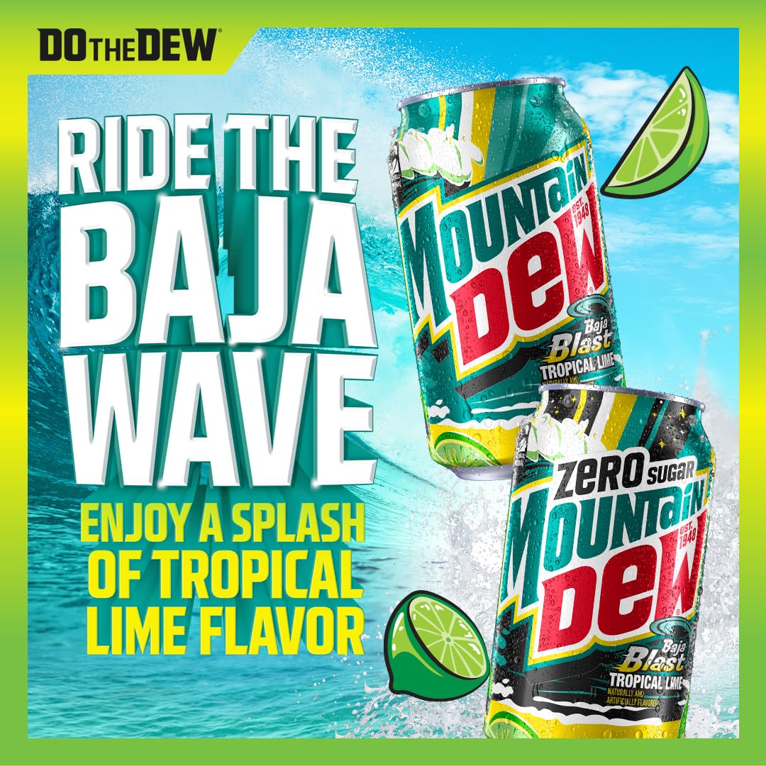 Mountain Dew, Baja Cabo Citrus12 Fl Oz Cans (Pack of 12)