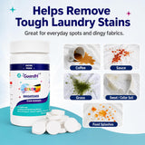 GuardH Laundry Stain Remover & Color Booster Tablets - Brightens Clothes, Removes Tough Stains, No Bleach - 30 Enzyme Tablets for Colorful Loads