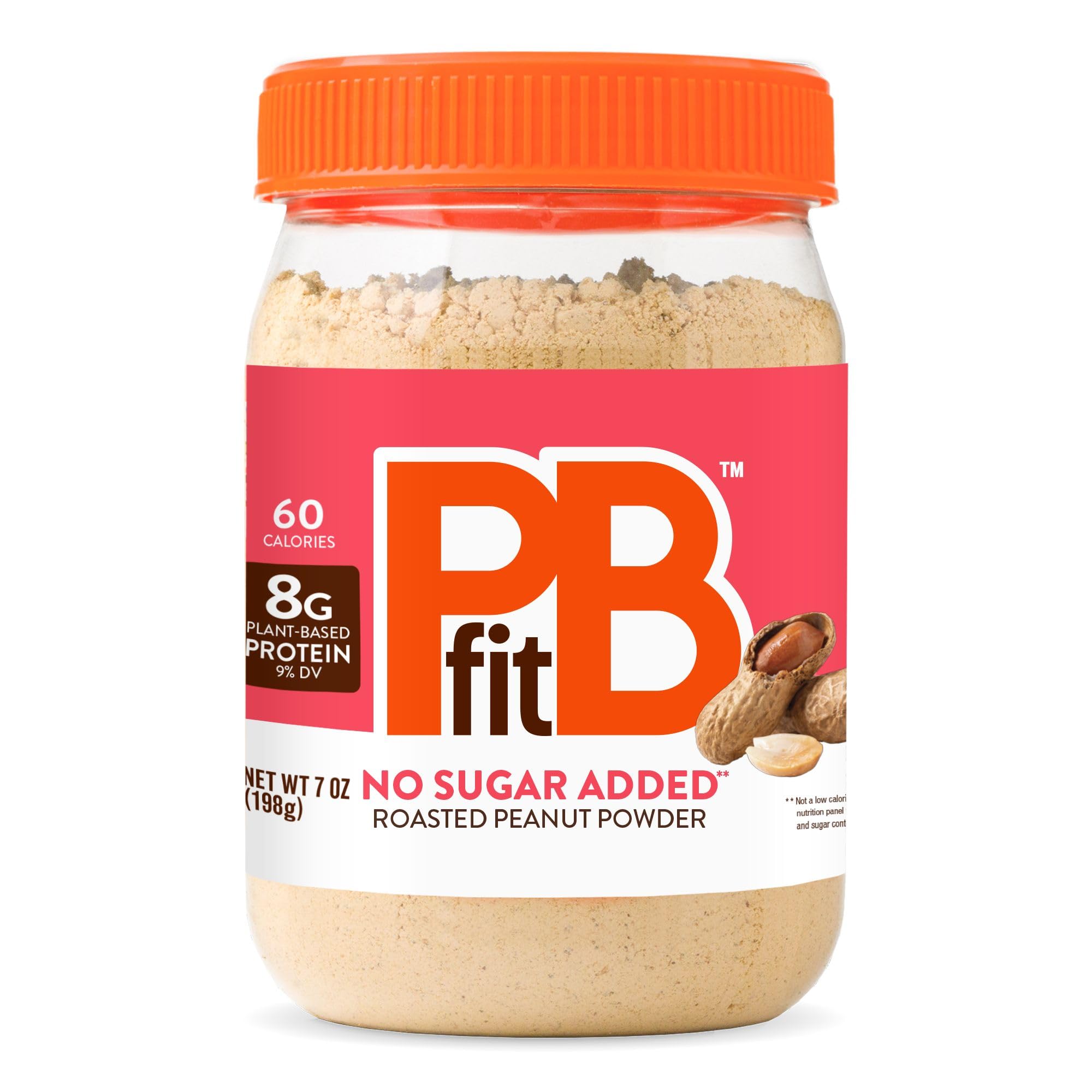 PBfit 7 Ounce No Sugar Added Peanut Butter Powder, Powdered Peanut Butter Spread from Real Roasted Peanuts, 8g Protein, Made with Allulose and Monk