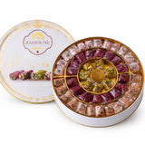 Zaitoune Turkish Delight Mix - 22 oz | Luxury Coatings of Pomegranate, Pistachio, Coconut, Kataifi & Rose | Authentic Lokum Sweet Assortment in a