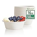 Homestockplus Disposable Bowls 16 Oz [50 Pack] - Heavy Duty Paper Bowls, Sugarcane Fiber Compostable Bowls for Ice Cream, Snacks, Desserts, Microwave
