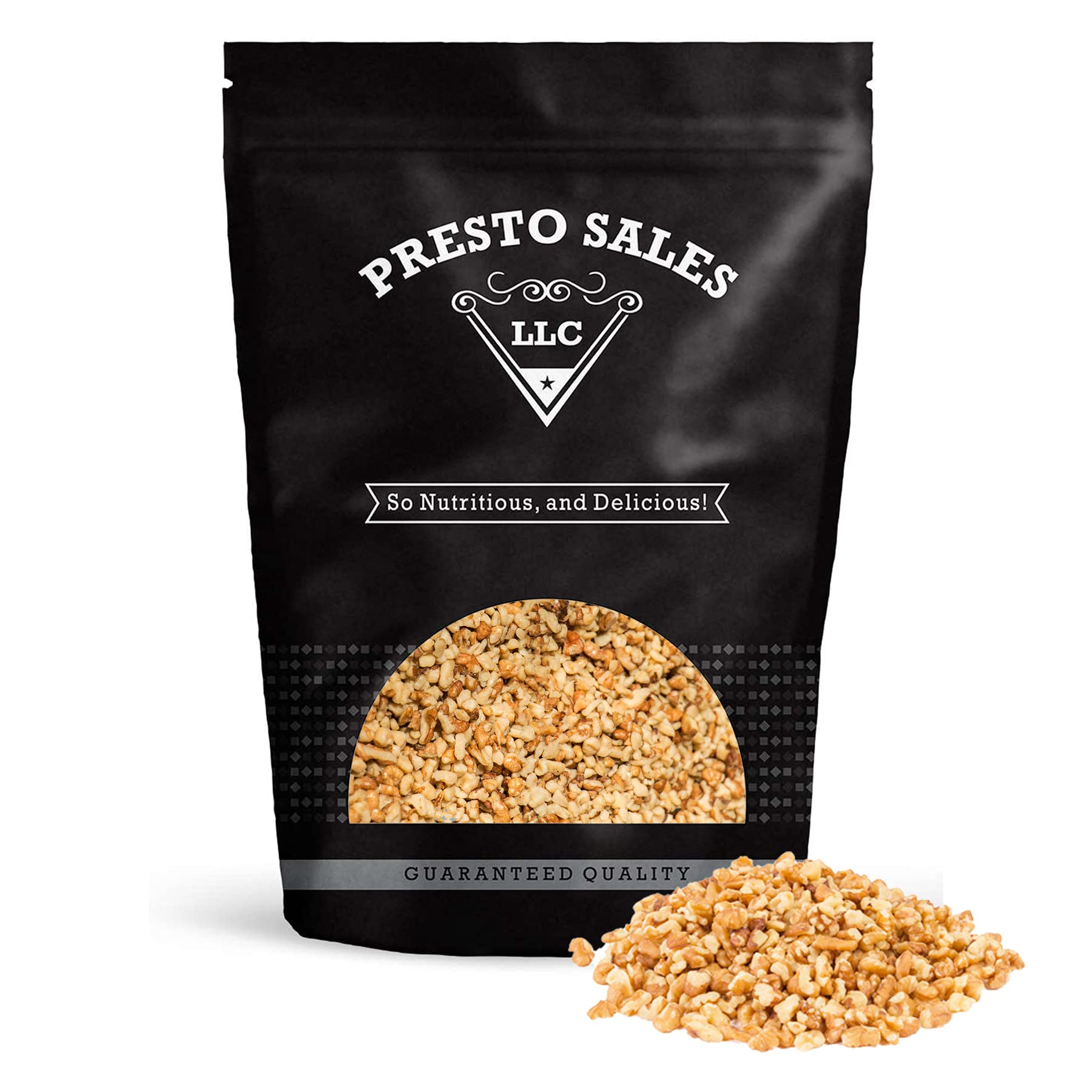 Walnuts, Fresh" Raw light Small Chopped California, healthy snack, perfection, vegan, high protein, Packed in a 5 lbs. (80 oz.) resealable pouch bag