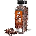 52USA Star Anise, 6oz - Whole Dried Star Anise Pods in Bottle, Aromatic Spice for Cooking, Baking, and Teas