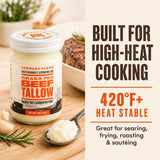 Forward Farms Grass-Fed Beef Tallow for Cooking 11 oz |100% Pure Cooking Fat | Sauteing, Deep Frying, Searing, Baking |Gluten-Free & Dairy-Free |