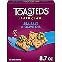 Toasteds Flatbreads Crackers, Lunch Snacks, Party Snacks, Sea Salt And Olive Oil 8.7oz Box