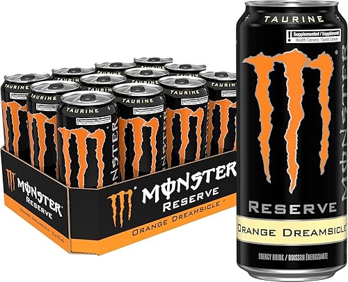 Monster Energy Reserve Orange Dreamsicle Energy Drink, with Caffeine, Taurine & Ginseng, 473 mL, 12 Pack