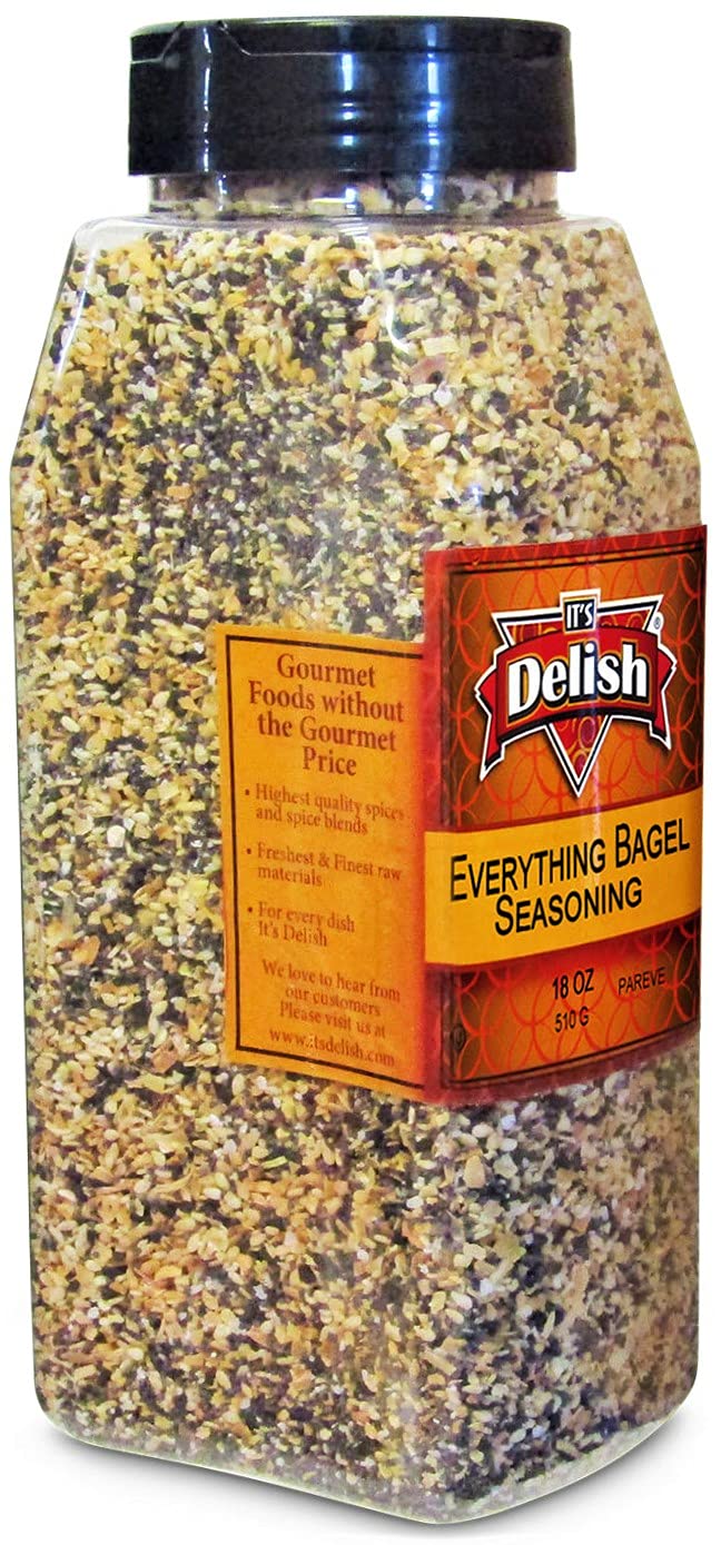 Everything Bagel Seasoning Blend by It's Delish, 20 Oz Large Jar - Premium All Natural Bagel Spice Seasoning Mix With Salt for Bagels, Buns, Bread