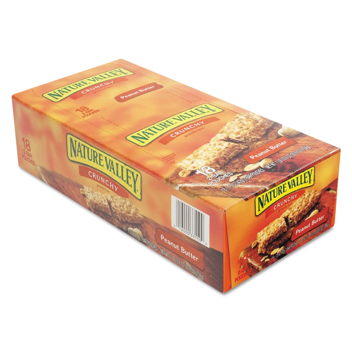 Nature Valley Crunchy Granola Bars, Peanut Butter, 1.49 oz, 18 ct, 36 bars