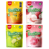 AMOS Peelerz Assorted Peelable Gummy Candy - Lychee, Mango, Peach, Green Apple | 4 Resealable Pouches (85g Each) | Fun, Chewy, Made with Real Fruit