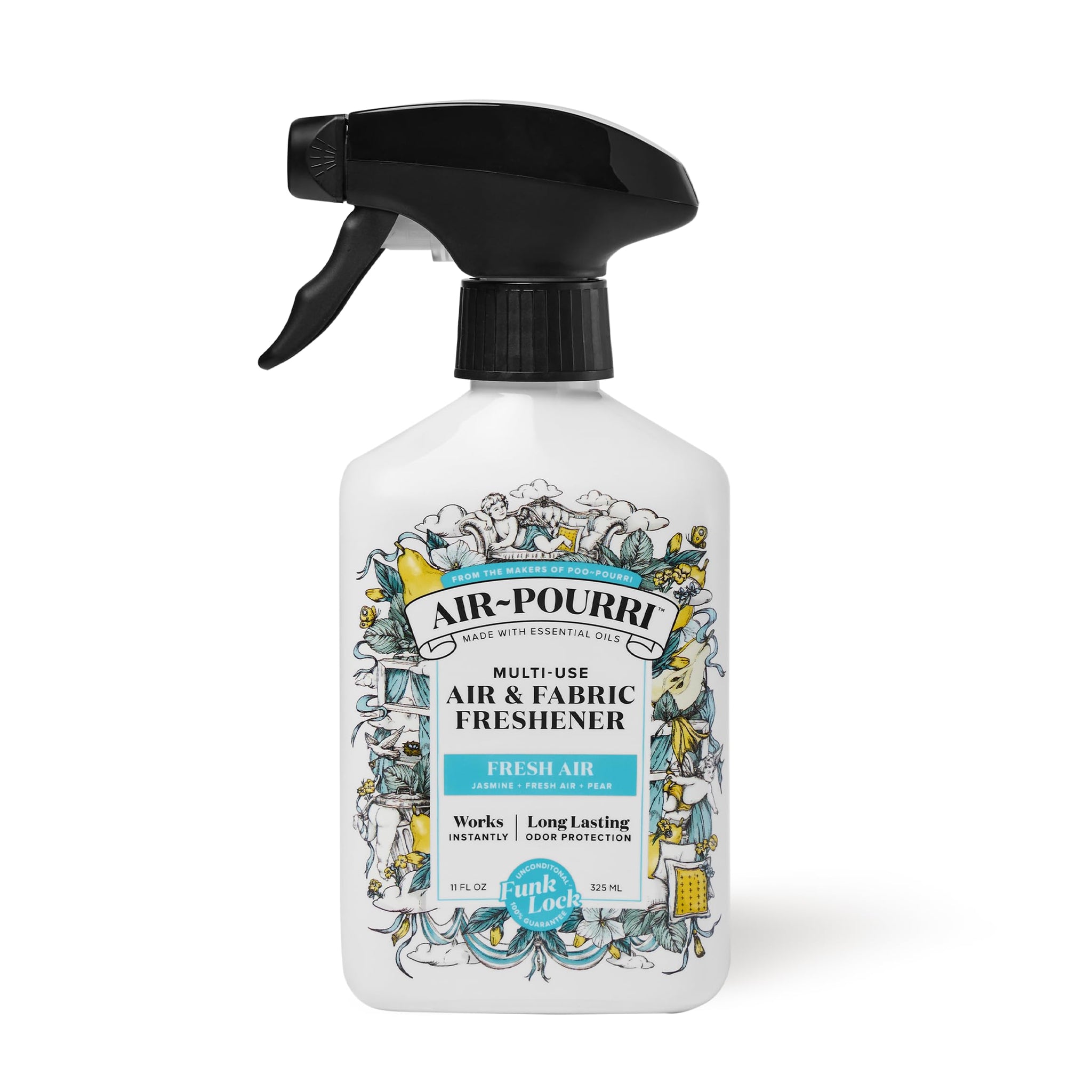 Air~Pourri Air + Fabric Multi-Purpose Odor Freshener Spray, 11 Fl Oz, Up to 570 Uses, Fresh Air Scent, Room Deodorizer with Essential Oils