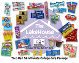 LakeHouse Student 52 College Care Package with Taco Bell Gift Card - College Essentials Snack Box - College Snack Boxes Care Packages for College