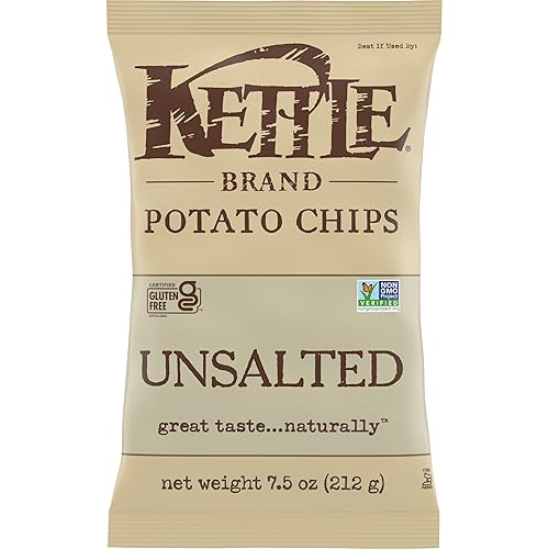 Kettle Brand Potato Chips, Unsalted Kettle Chips, 7.5 Oz
