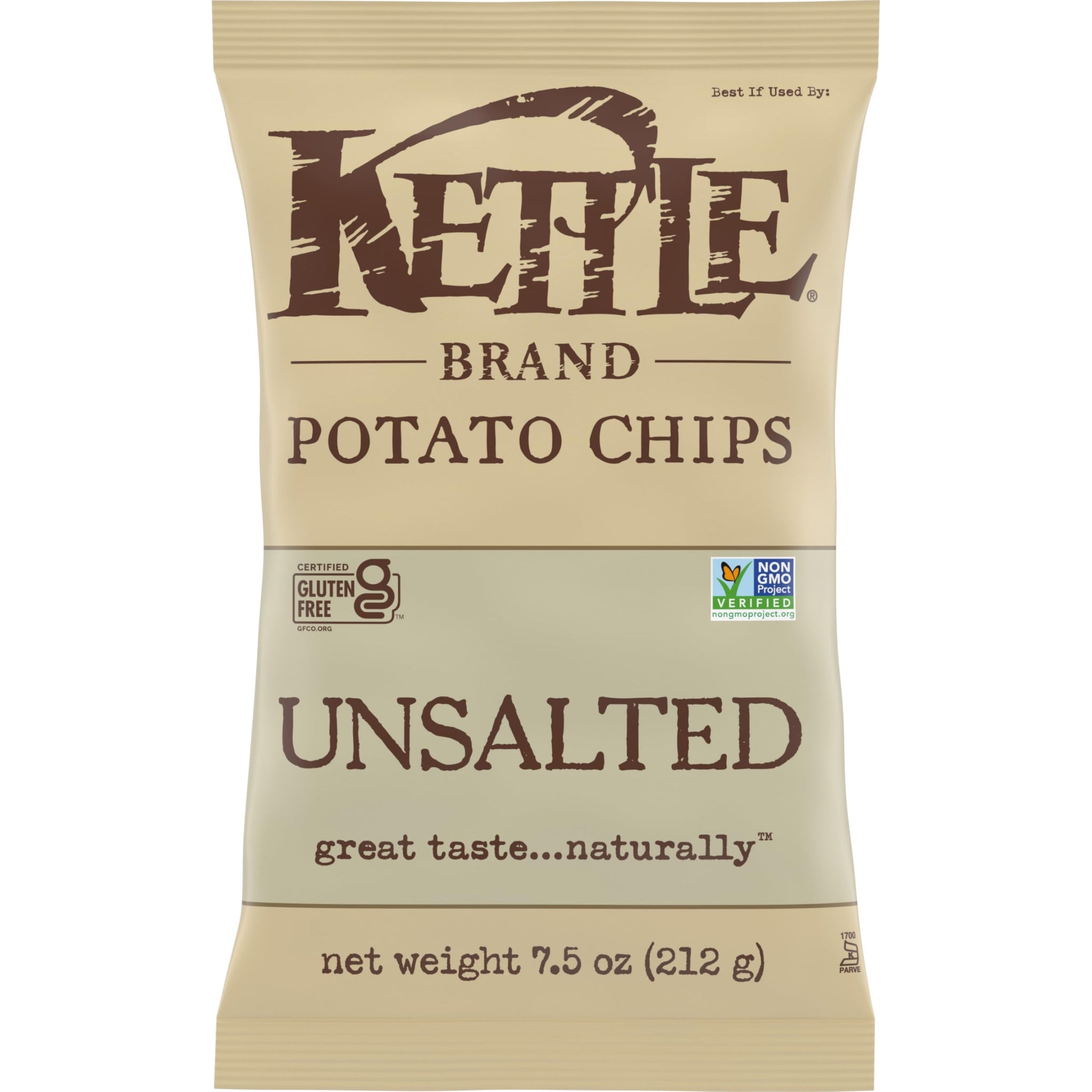 Kettle Brand Potato Chips, Unsalted Kettle Chips, 7.5 Oz