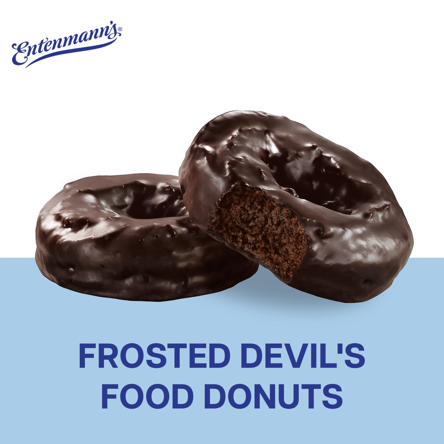 Entenmann's Classic Frosted Devil's Food Donuts, 8 count, (2.0 oz each), Chocolate Donuts, 16 oz Box