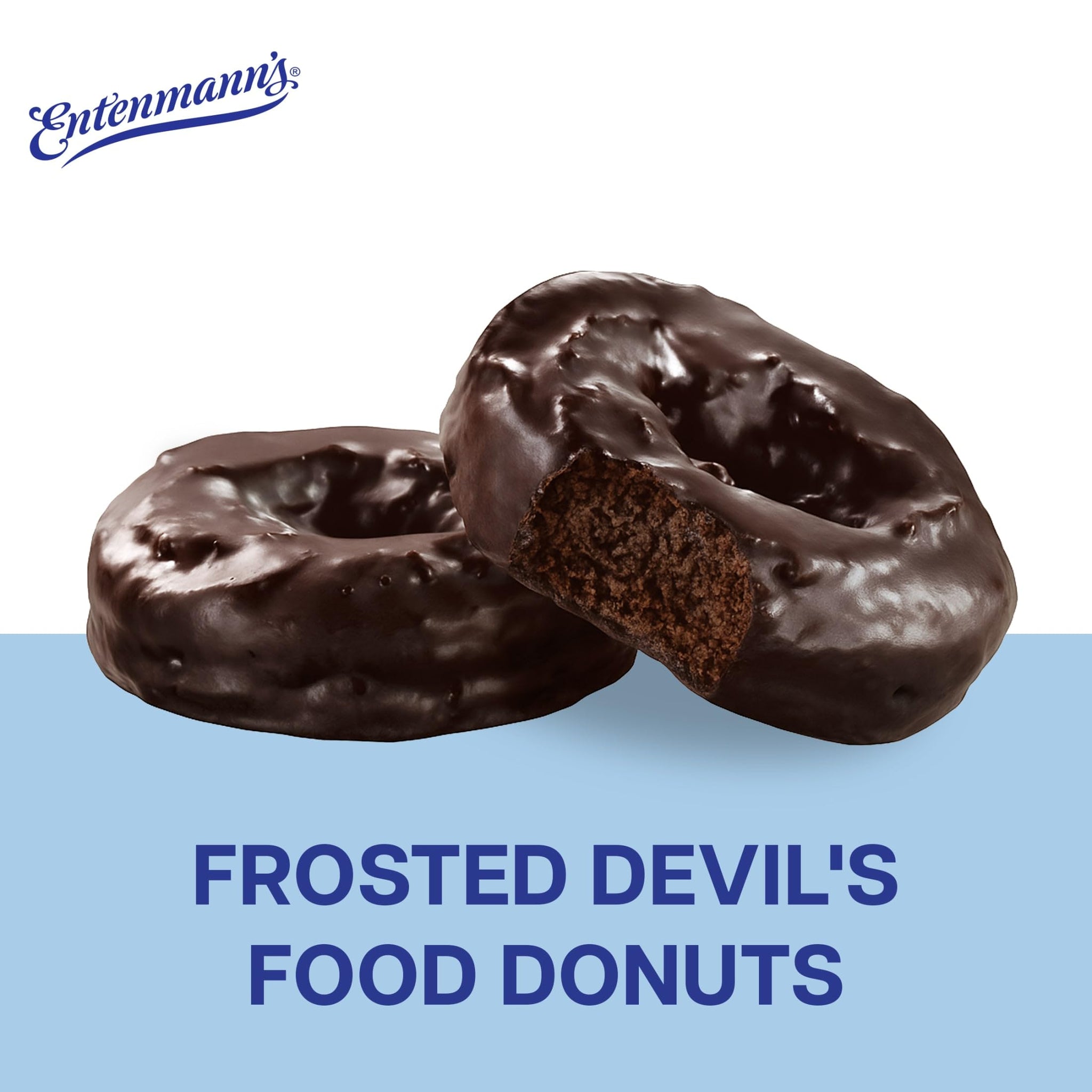 Entenmann's Classic Frosted Devil's Food Donuts, 8 count, (2.0 oz each), Chocolate Donuts, 16 oz Box