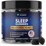 Raspberry Gummies Melatonin 10mg, Magnesium & L-Theanine- Vegan, Non-GMO, Sugar Free