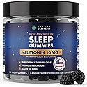 Raspberry Gummies Melatonin 10mg, Magnesium & L-Theanine- Vegan, Non-GMO, Sugar Free