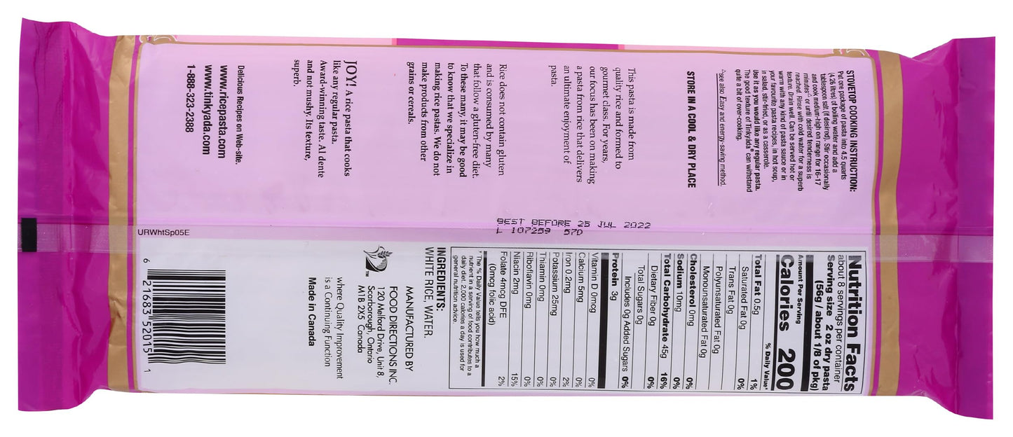 Tinkyada Pasta Joy Ready, Spaghetti, White Rice, 16 oz