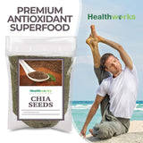 Healthworks Superfoods Raw Chia Seeds - 96 Oz / 6 Lbs - Premium & All-Natural - Contains Omega 3, Fiber & Protein - Great with Shakes, Smoothies