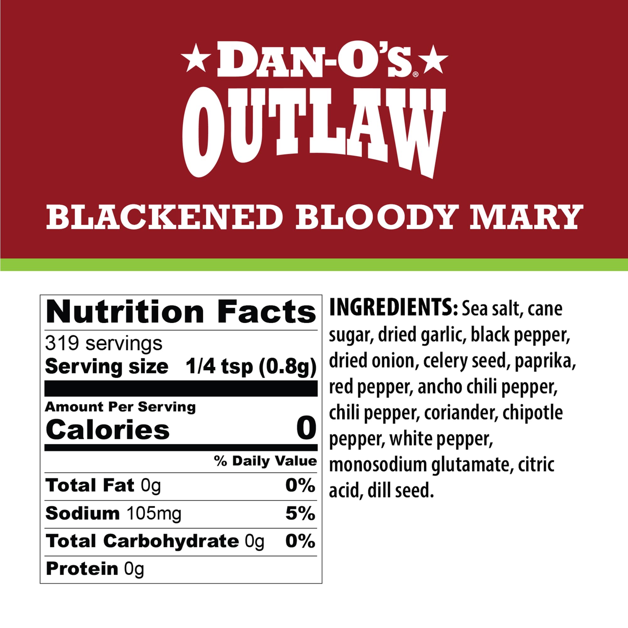 Dan-O’s Outlaw Seasoning Variety Pack - 3 Bottle Set - Butter Dust, Butter Steak & Blackened Bloody Mary - Bold Buttery & Blackened Spice Blends