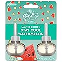 Glade PlugIns Refills Air Freshener, Scented and Essential Oils for Home and Bathroom, Stay Cool Watermelon, 1.34 Oz, 2 Count