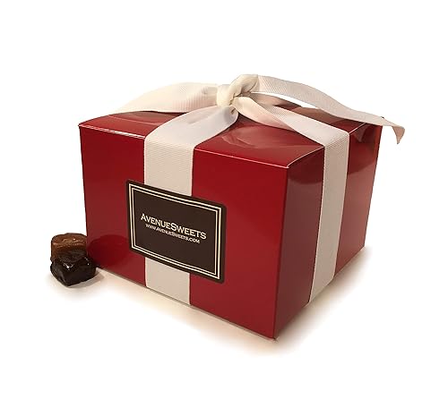 AvenueSweets - Handcrafted Individually Wrapped Soft Caramels - Red 1.5 lb Gift Box - Customize Your Flavors