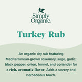 Simply Organic Turkey Rub, Certified Organic | 2.43 oz
