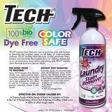 TECH Laundry Stain Remover Spray - Color Safe, Effective Clothes Stain Remover (24 OZ)