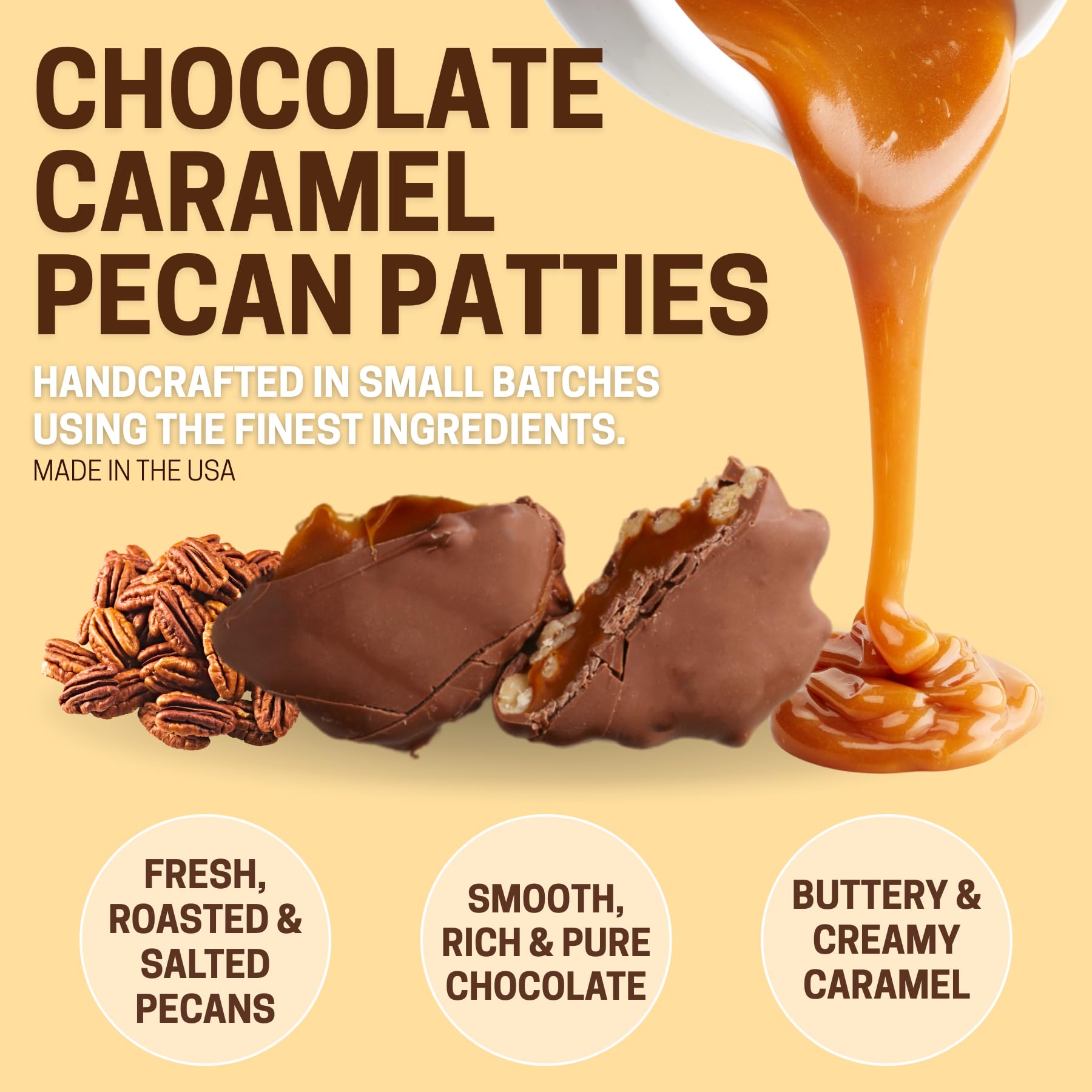 Milk Chocolate Salted Pecan Caramel Patties Muddy Paws