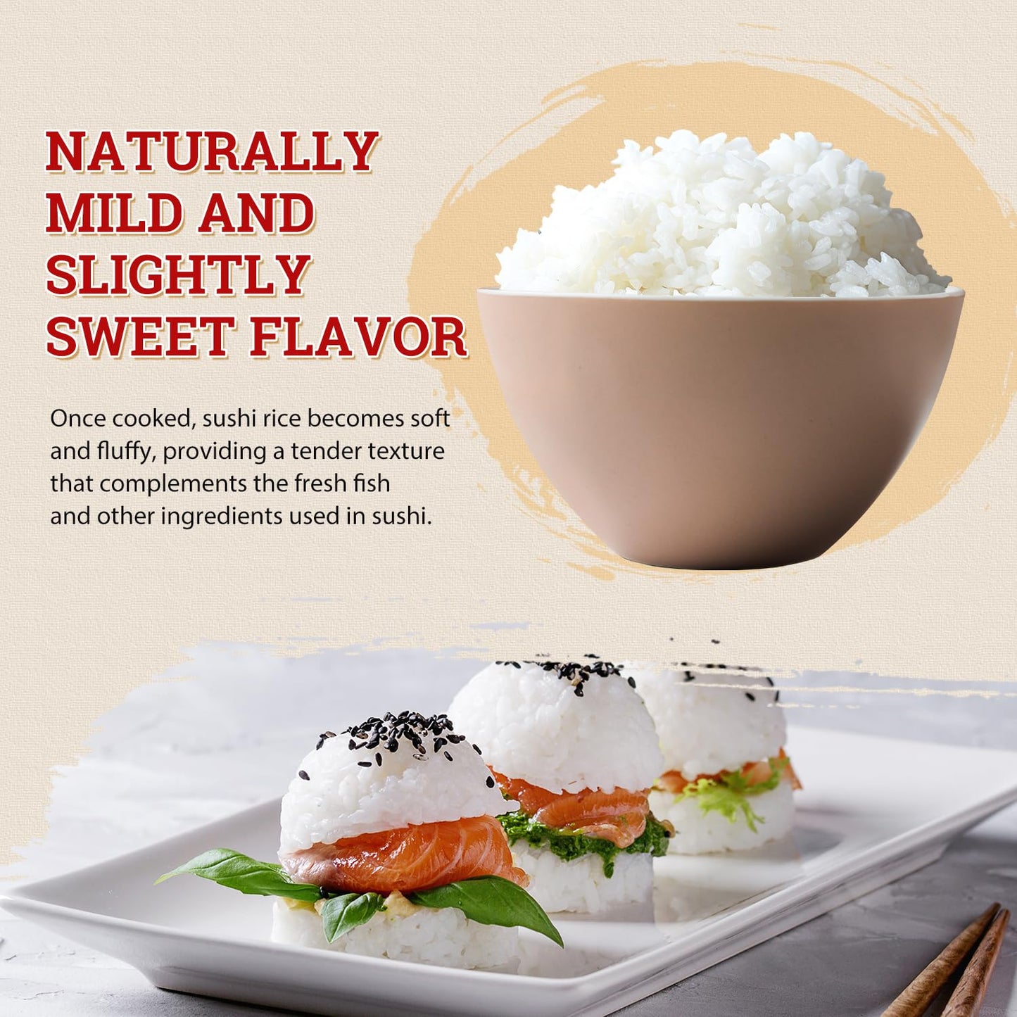 52USA Sushi Rice 2 Pound (32 Ounce), Premium Short Grain Rice, White Sticky Rice for Sushi and Japanese Food, Gluten-Free, Vegan
