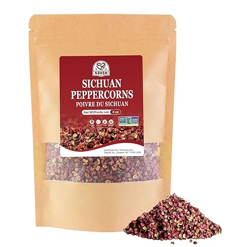 52USA Szechuan Peppercorns, Authentic Sichuan Peppercorns 8OZ, Mala Pepper, Unique Numbing, Essential for Mapo Tofu, Kung Pao Chicken, Asine Cusine