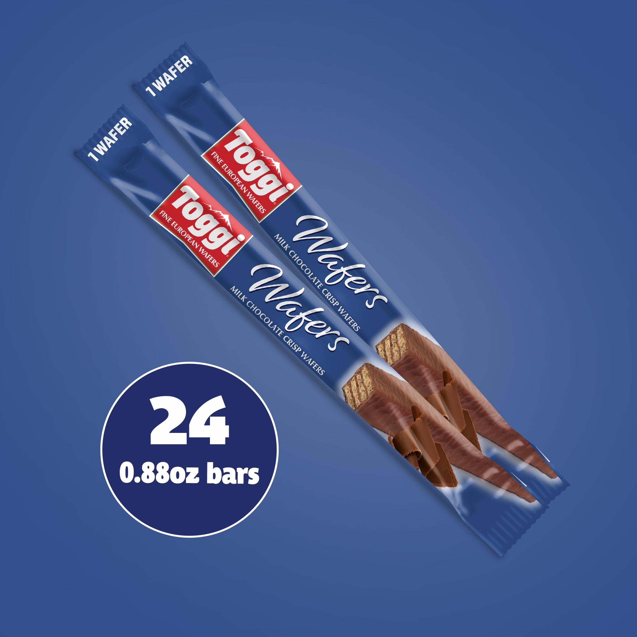 TOGGI Fine European Chocolate Wafers, Milk Chocolate (0.88 oz 24 Count)