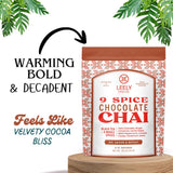 Leely Chai Co. Chocolate Masala Chai Loose Leaf. Real chocolate pieces. Small Batch, Black Tea & Whole Spices, Authentic Brew or Steep, 5OZ, 20 Cups
