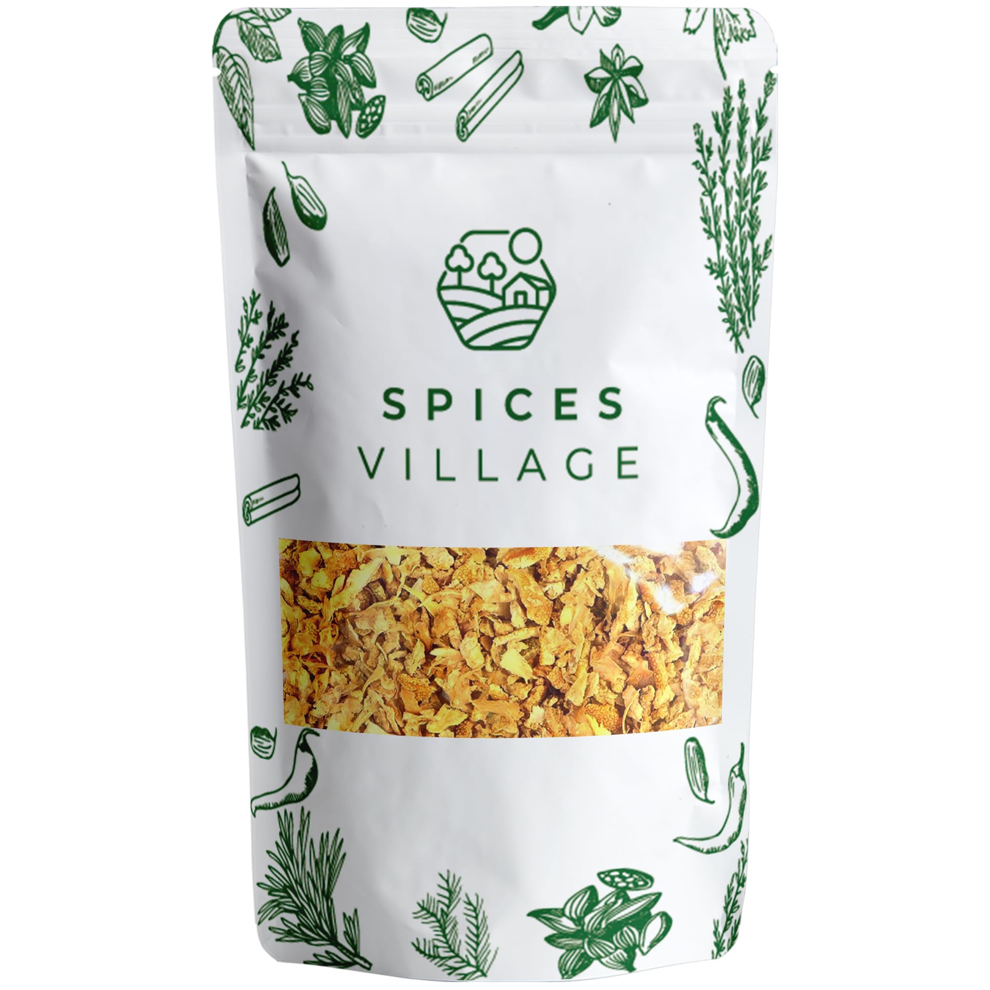 SPICES VILLAGE Orange Peel Cut & Sifted [4 oz] - Fresh Dried Orange Peel Zest and Rind, Citrus Fruit Seasoning for Cooking, Baking & Herb Tea