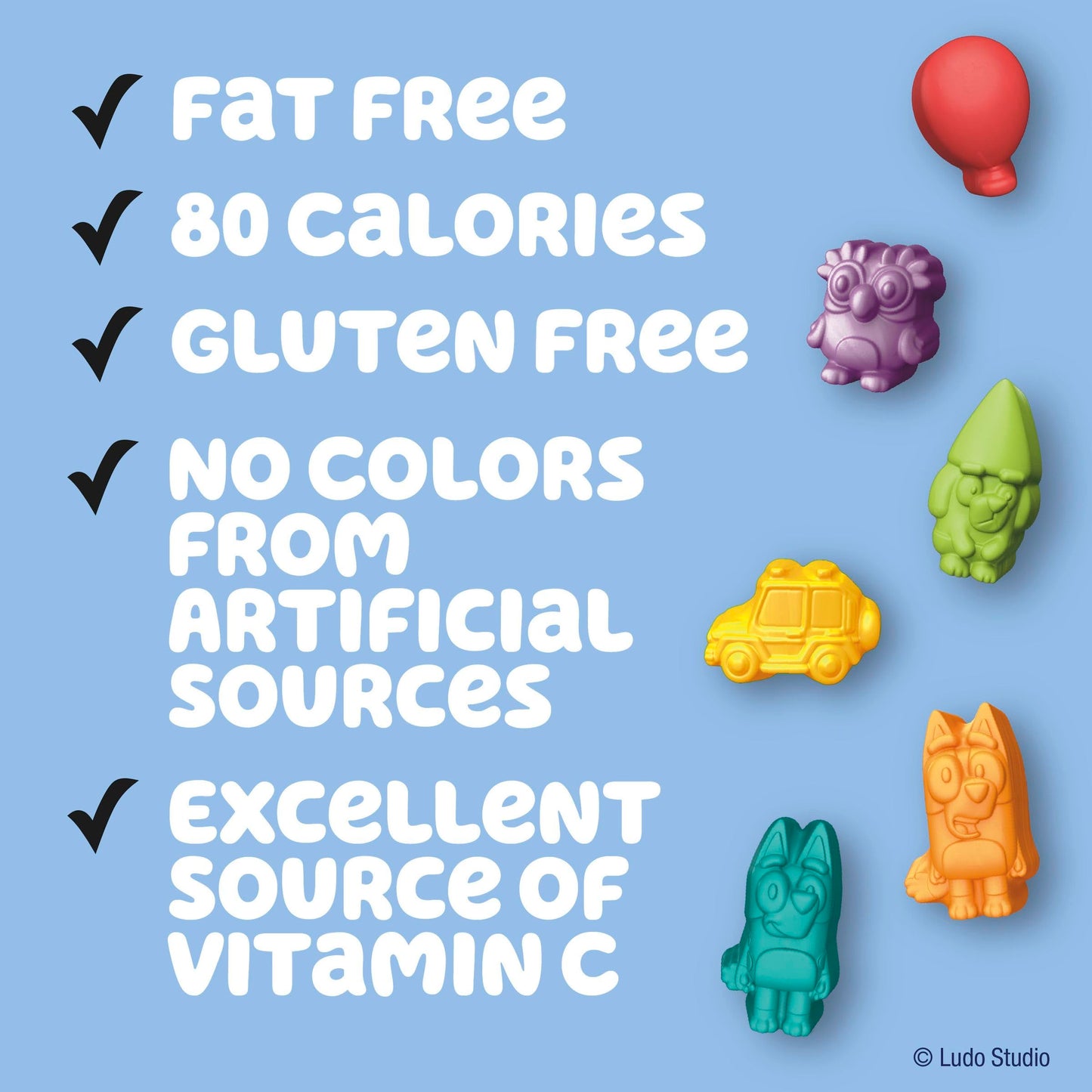 Bluey Fruit Flavored Snacks, Fat Free and Gluten Free Snacks, 17.6 oz (22 Pouches)