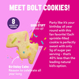 Mavericks Birthday Cake Bolt Cookies - Plant-Based Birthday Cake Confetti Cookies, Egg-Free, Nut-Free, Plant-Based Dessert for Kids - Back to School