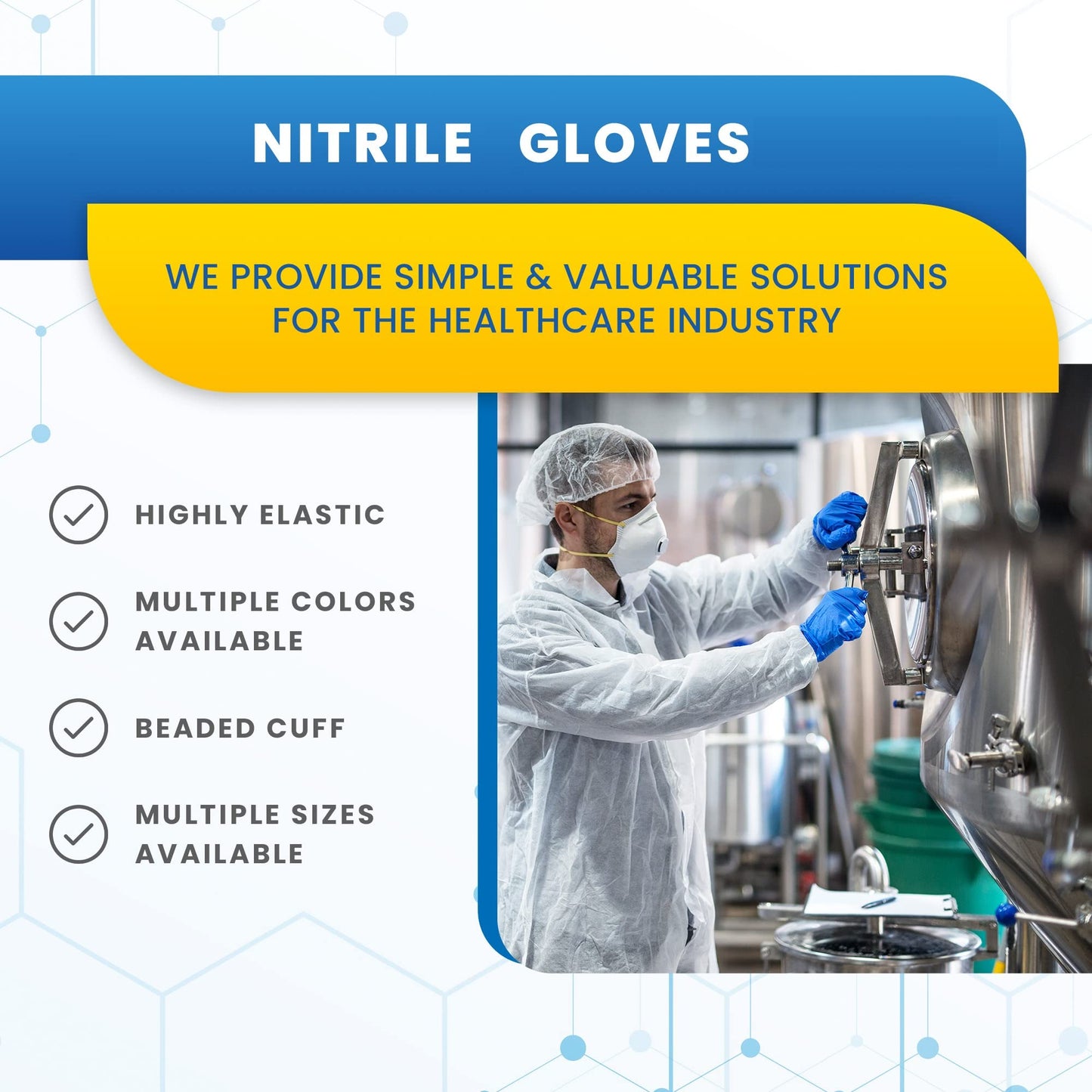 Green Direct Nitrile Disposable Gloves, Food Prep Kitchen Cooking and Cleaning Gloves Disposable Latex Free, and Powder Free Size Medium, Pack of 100