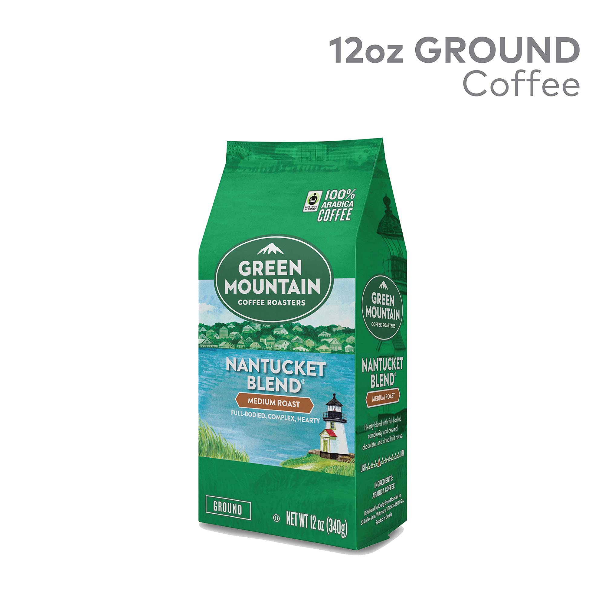 Green Mountain Coffee Roasters, Nantucket Blend, Fair Trade Certified, Ground Coffee, Medium Roast, Bagged 12oz.