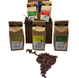 Coffee Gift Set Las Americas 5 Pack 12oz Gourmet Organic Medium Roast whole Bean with Best Beans From Mexico, Guatemala, Peru, Colombia and Brazil