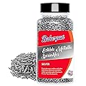 Bakerpan Silver Sprinkles Edible for Cupcakes, Silver Jimmies Sprinkles for Cake Decorating - 4.3 Ounces (Made in USA)