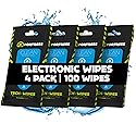 Fortress Electronic Wipes (25 ct, Pack of 4) To-Go Tech Wipes for Screens, Phones, Keyboards, TV Monitors, Computer Screens, and More [Travel Size]