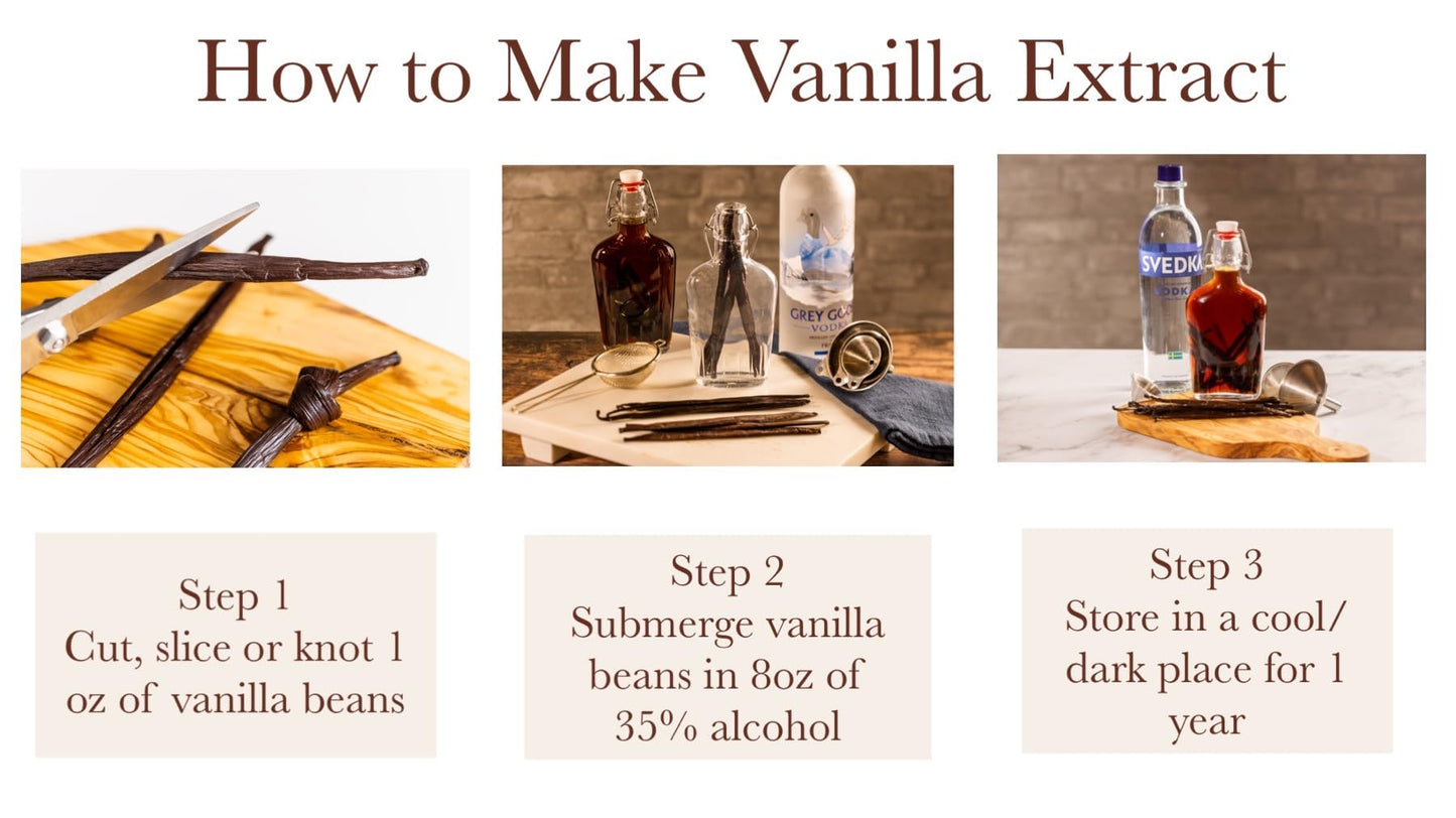 Mexican Veracruz Vanilla Beans - Gourmet Grade A - Vacuum Packaged - For At-Home Vanilla Extract Making, Brewing & For Use in Baking (2)