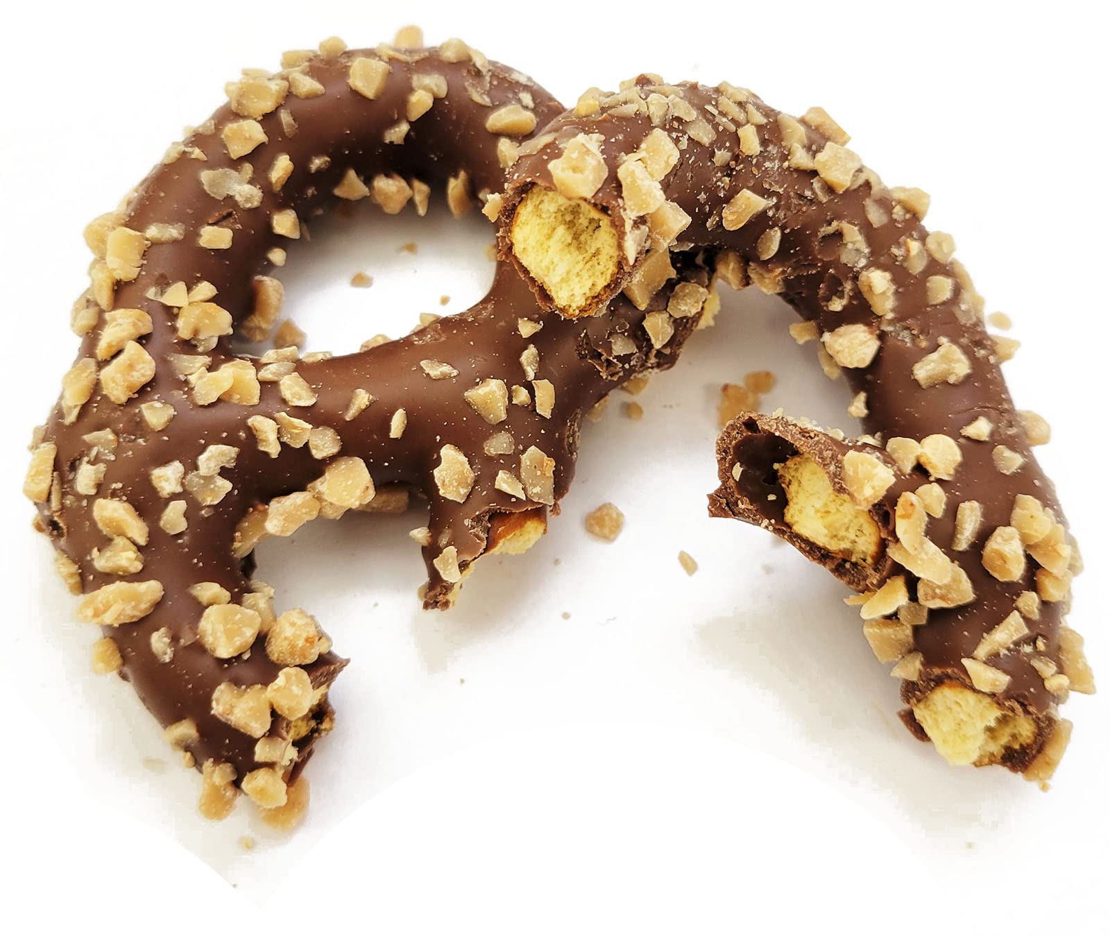 Stephanie Made In USA Pack of 4 Milk Chocolate Toffee Covered Christmas Pretzels (1lb total) 4 Ounces