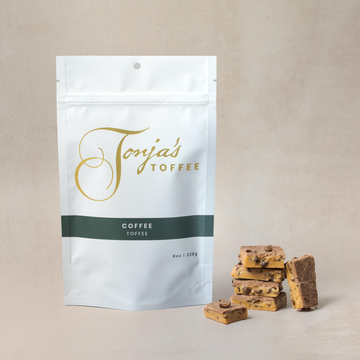 Tonja's Toffee Milk Chocolate Almond Toffee 4oz, 8oz, 16oz | Handcrafted | Small-Batch | Gluten-Free | Dye-Free | Made in USA | Family Owned
