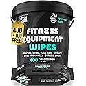 Gym & Yoga Mat Cleaner Wipes, Plant Based - 500 Gym Equipment Wipes to Clean Exercise Equipment, Treadmill, Peloton Bikes - Gym Supplies, Yoga