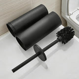 Toilet Brush and Caddy, Stainless Steel Toilet Bowl Brush and Holder, Toilet Bowl Cleaner Brush for Bathroom (Black)