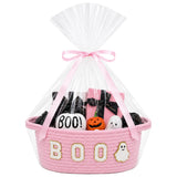 MELLBAY Halloween Boo Gift Basket, Pink Boo Trick or Treat Buckets