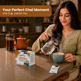 QuikTea Instant Ashwagandha Turmeric Ginger Chai Tea Latte, 10 Single-Serve Sachets, Artisanal Indian Chai Latte Mix, Just Add Hot Water, Low