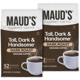 Maud's Dark Roast Ground Coffee, 2 Bags (40oz), 100% Arabica Coffee, 104 Servings