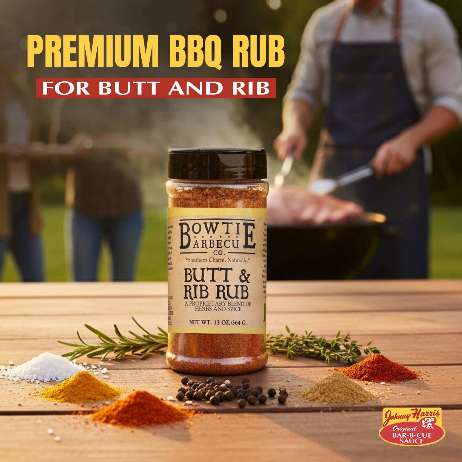 Bowtie Butt and Rib Rub, Dry Barbecue Spice Blend, Seasoning Mix Barbecue Spice Blend, Butt and Rib Seasoning, Premium BBQ Rub for Ribs, Steak